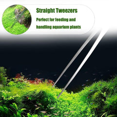 Aquarium Tweezers 48 cm Stainless Steel – Straight / Curved Aquascaping Tool for Aquarium Plants