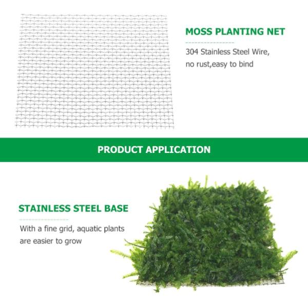 Natural Aquatic Moss Aquarium Stainless Steel Wire Mesh Net Pad