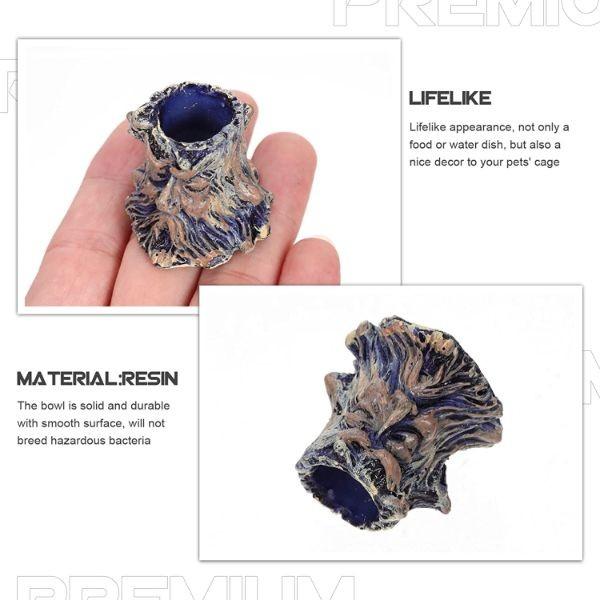 Reptile Food Water Bowl Imitating Natural Rock Resin Tortoise Food Containers