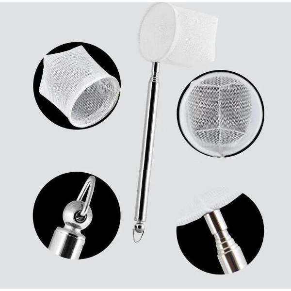 Shrimp Net Extendable Handle Stainless Steel 18~50cm