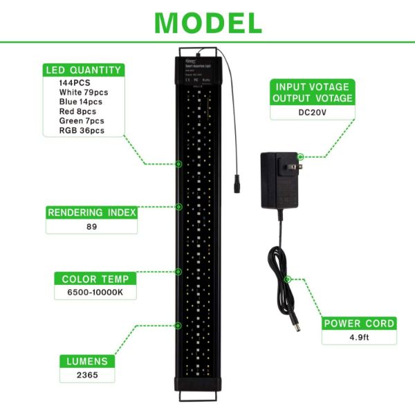 Hygger Auto On Off LED Aquarium Light Extendable 12-17 Inches 7 Colors Sunrise Sunset Full Spectrum Light Fixture for Freshwater Planted Tank Build in Timer