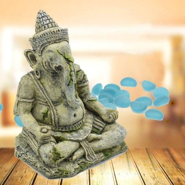 Elephant Sculpture for Fish Ornament Planted Tanks Scenery Buddha Statue