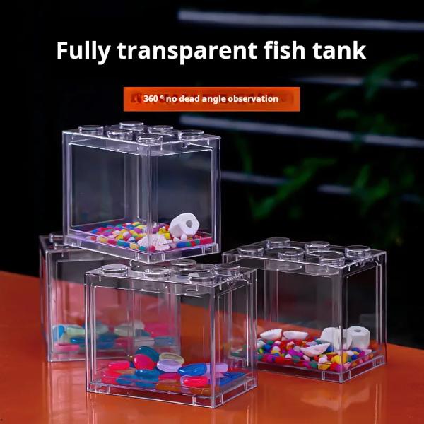 Small Betta Fish Tank  (Size) 12 x 8 x 10cm