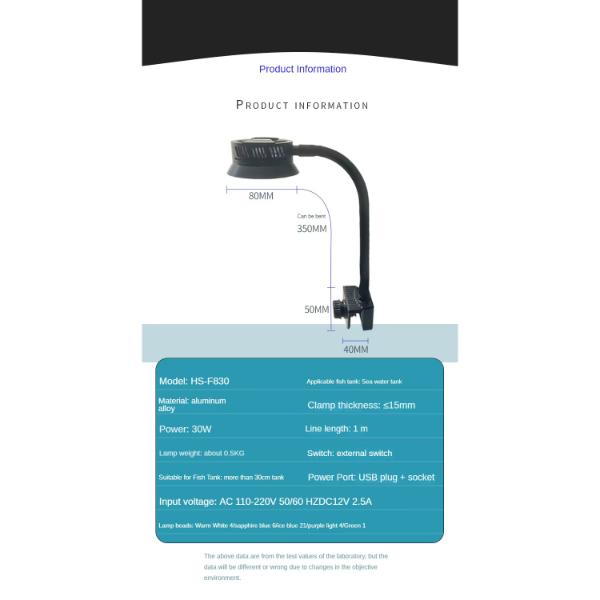 Marine Intelligent Lens Light 30W with Fan and Adjustable Options
