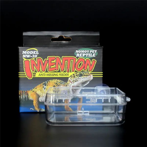 Nomoypet Translucent Plastic Food Water 2 in 1 Reptile Feeding Bowl Mealworm Anti-Escape Feeder for Tortoise Gecko Snakes Chameleon