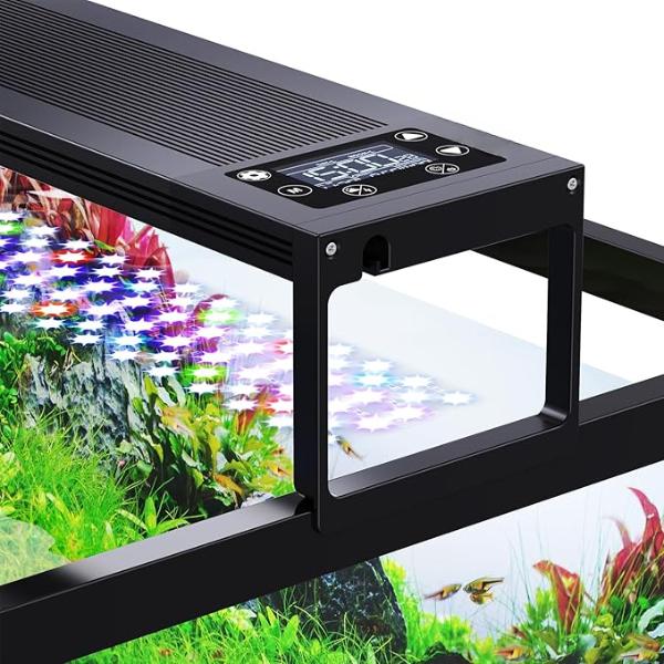 Zen Aqua- FG199 2025 New Alloy High Wattage 84W 24/7 LED Aquarium Light Fish Tank Light for Plant Memory Mode Daylight Moonlight