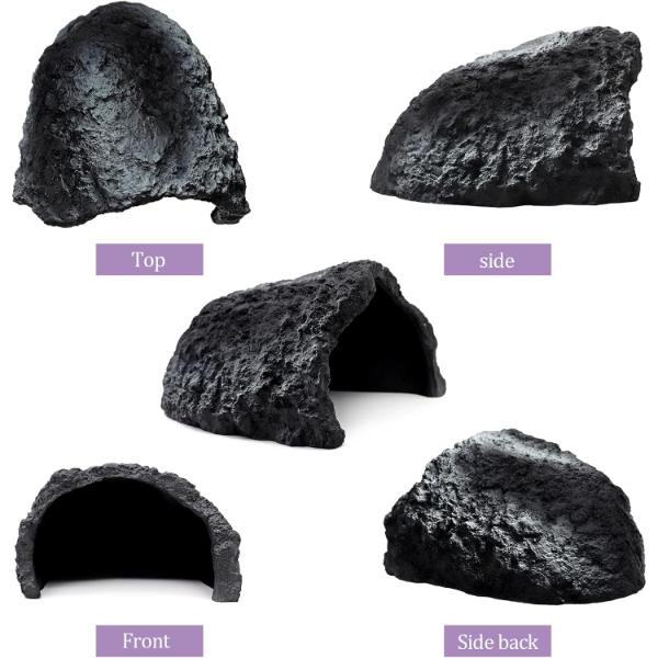 Reptile Hides and Caves Resin Rock Terrarium Hideaway Spot for Bearded Dragon Snakes Tortoise Aquarium