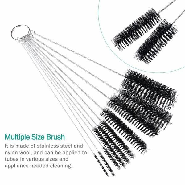 Nylon Tube Brush Set Cleaning Brush Set 10Pcs
