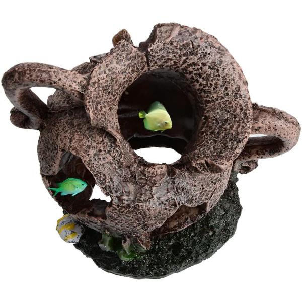 Broken Vase Pot Fish Shrimp Hiding Cave Aquarium Ornament Decor 15x11x15cm