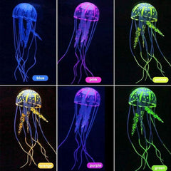 Aquarium Artificial Glowing Jellyfish Fish Tank Ornament Silicone Decoration