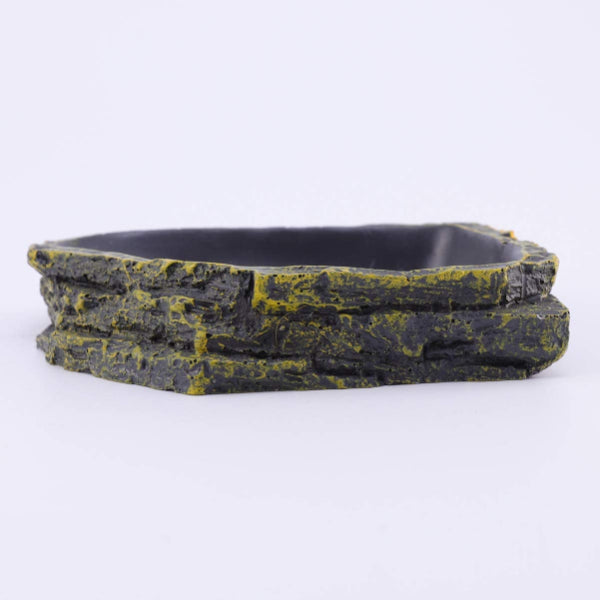 Reptile Food Dish Terrarium Water Bowl Food Feeding Plate Container Drinking Water Tray Resin for Snake Tortoise Frog