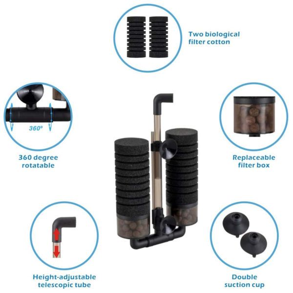 Hygger Aquarium Double Sponge Filter  HG-908M/ HG-908S 2Types