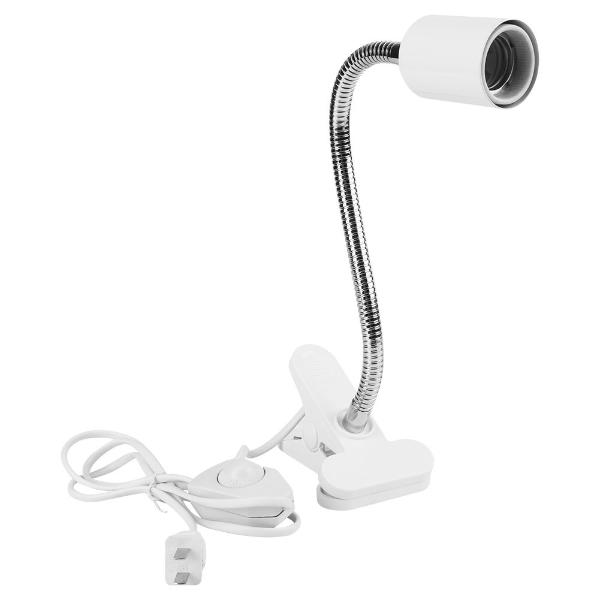 UVB Light Bulb Reptile Ceramic Heat Lamp Pet Heating Bulb Holder Clamp Lamp Fixture Heating Light Lamp for Reptiles, Aquarium Turtle Light Adjustable Habitat Lighting Stand – white (with UVB 3.0 25W Lamp)