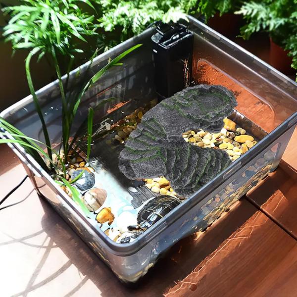 Turtle Stand with Hide Basking Platform