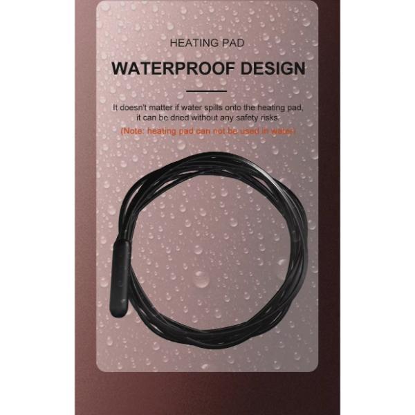Nomoypet Reptile Bottom Heating Black Long Heat Cable for Terrarium Vivarium