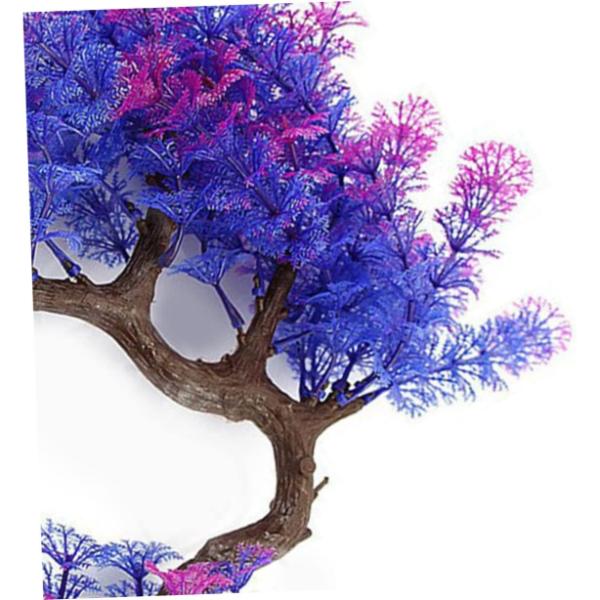 Artificial Aquarium Plants Fish Tank Decorations Purple Tree