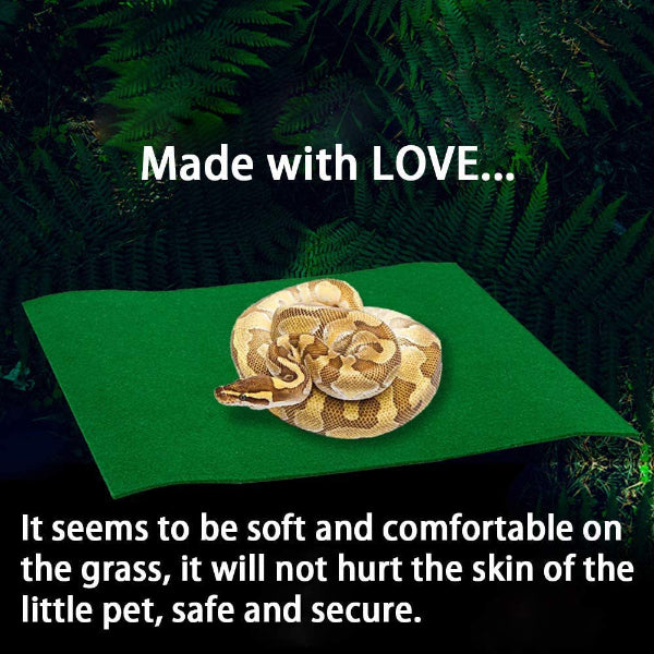 Reptile Carpet Terrarium Substrate Liner Pet Habitat Bedding Soft Green Mat for Bearded Dragon Lizards Gecko Chameleon Iguana Turtles Snakes