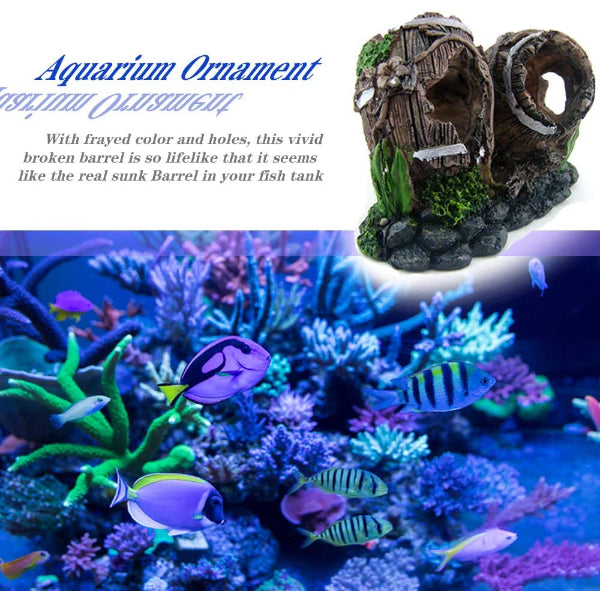 Aquarium Resin Bucket Decoration 13.5 x 5.8 x 10CM