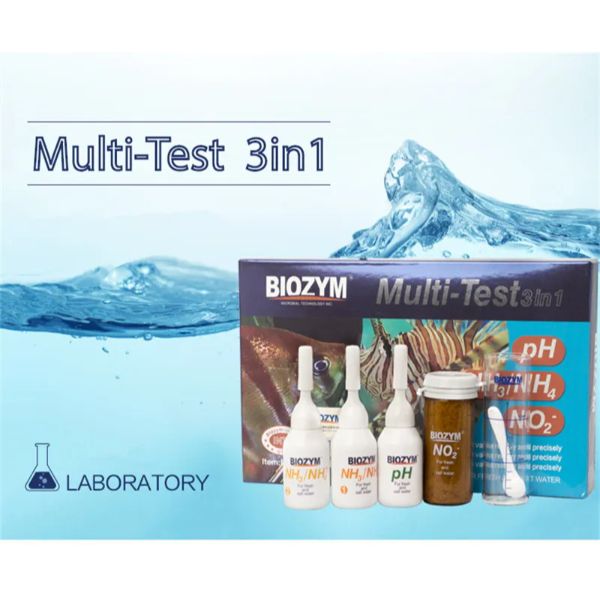 BIOZYM 3 in 1 Test Kit for Fresh and Marine Water NH3/NH4. NO2 and pH