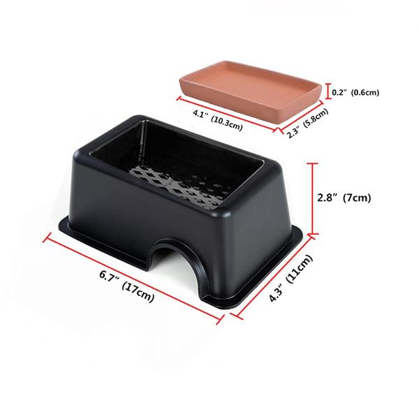 plastic hide with water dish (17.5 X 11.5 X 7.1)