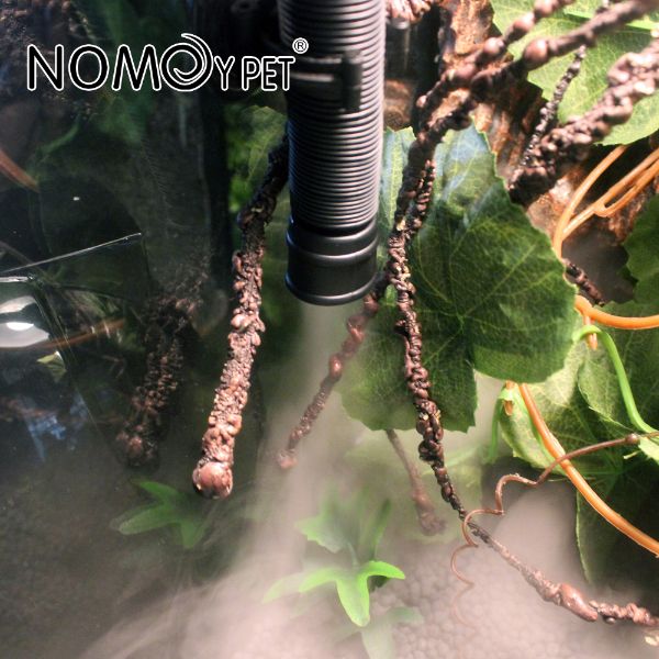 Nomoypet Reptile Fogger Humidifier, 2L 220 V Amphibians Dry Run Protection Vaporizer Fog Maker Generator with 40-150 cm Stretchy Hose for Geckos, Turtles etc
