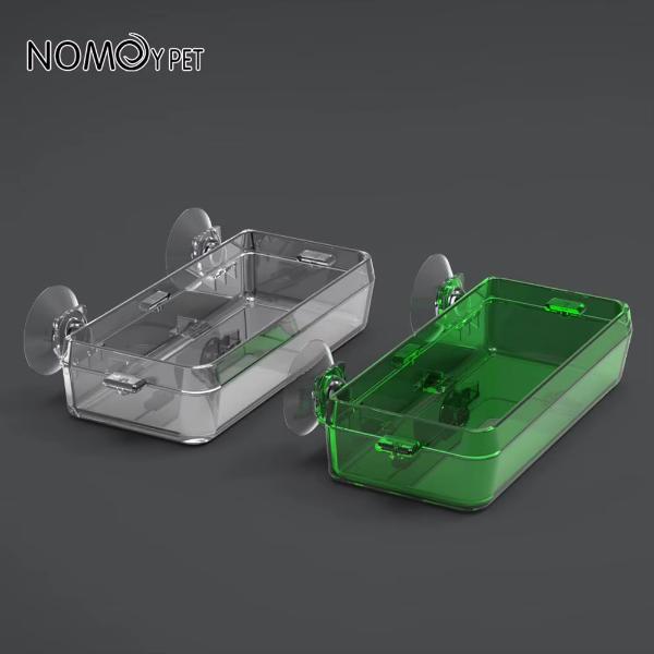 Nomoypet Translucent Plastic Food Water 2 in 1 Reptile Feeding Bowl Mealworm Anti-Escape Feeder for Tortoise Gecko Snakes Chameleon