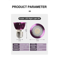 NOMOY PET ND-27 Purple LED Night Light Bulb 2W