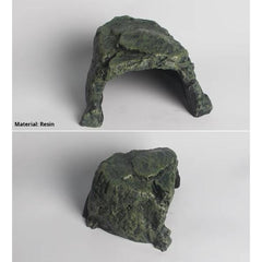 Reptile Hide NS-22 Large Resin Shelter – Natural Rock Style Terrarium Hideout for Turtles, Lizards, Snakes & Small Reptiles