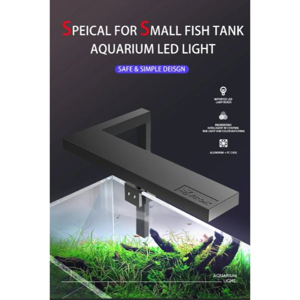 Aspect Fish Light L Shape Clip on 18W LED Fish Tank Light Miniature Landscape (Silver ...