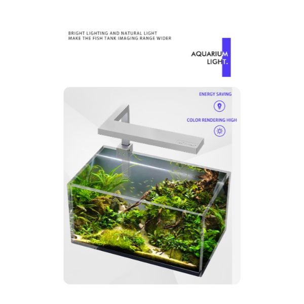 L Shape Clip on 18W LED Fish Tank Light Miniature Landscape (Silver)