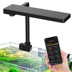 15W L-Shape Aquarium LED Light with APP Control – Black