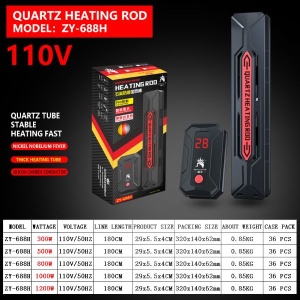Upgraded Heater with HD LED Temperature Display - 300W/500W/1000W/1200W