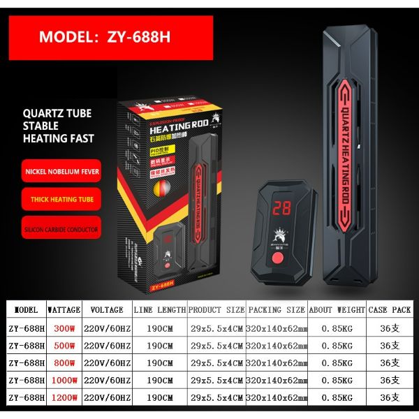 Upgraded Heater with HD LED Temperature Display - 300W/500W/1000W/1200W