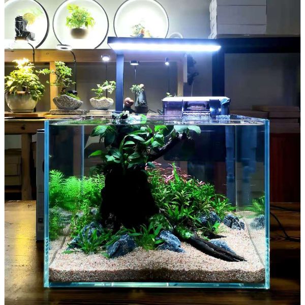 L Shape Clip on 18W LED Fish Tank Light Miniature Landscape (Silver)