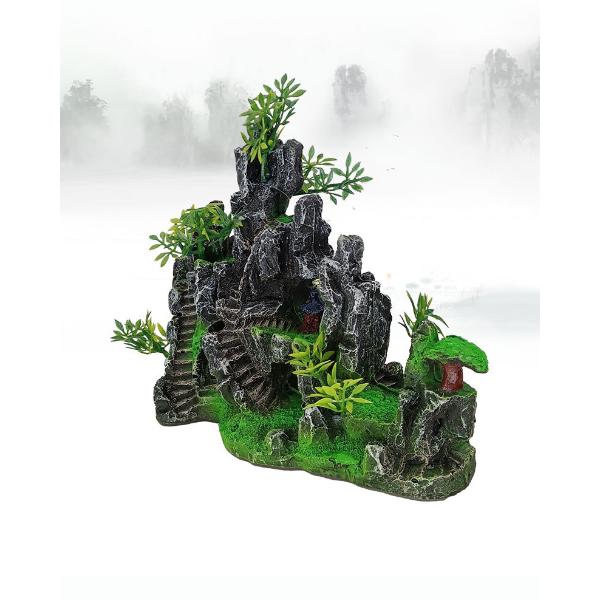 Double Side Mountain View Aquarium Ornament Fish Tank Decoration