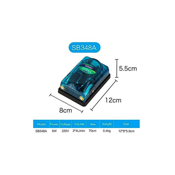 SOBO SB-348A Double Outlets Aquarium 5W Air Pump