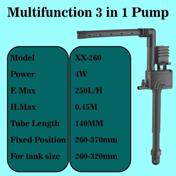 3 in 1 Aquarium Submersible Pump Filtration with Circulation (6 Models)