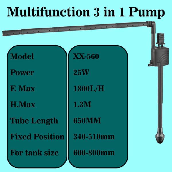 3 in 1 Aquarium Submersible Pump Filtration with Circulation (6 Models)