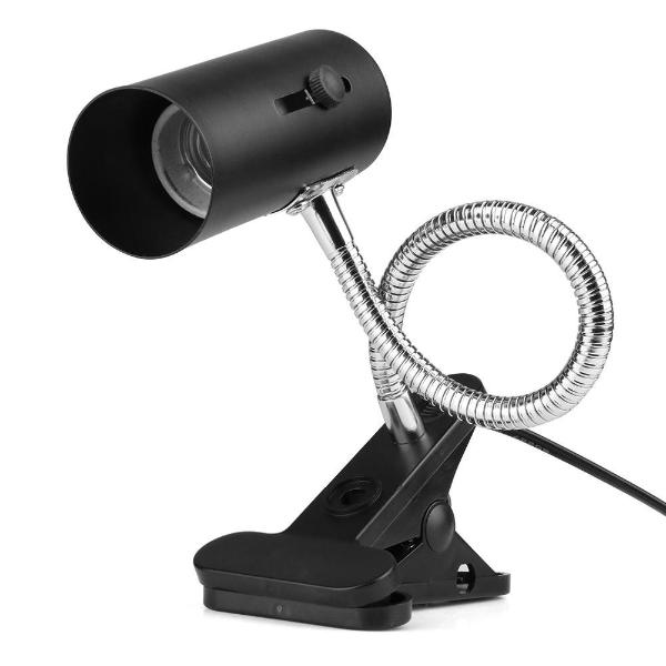UVB Light Bulb Reptile Ceramic Heat Lamp Pet Heating Bulb Holder Clamp Lamp Fixture Heating Light Lamp for Reptiles, Aquarium Turtle Light Adjustable Habitat Lighting Stand – white (with UVB 3.0 25W Lamp)