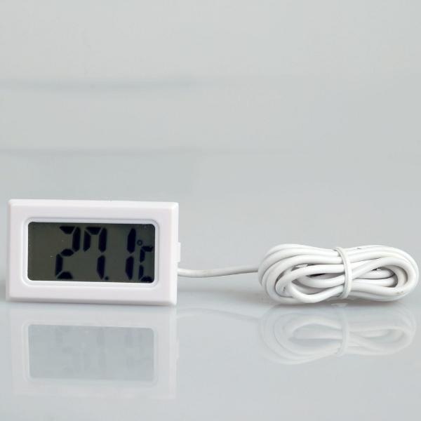 Mini Digital LCD Thermometer Sensor TPM-10, Freezer, Refrigerator, Aquarium Thermometer Embedded Thermometer with Wire Black and White