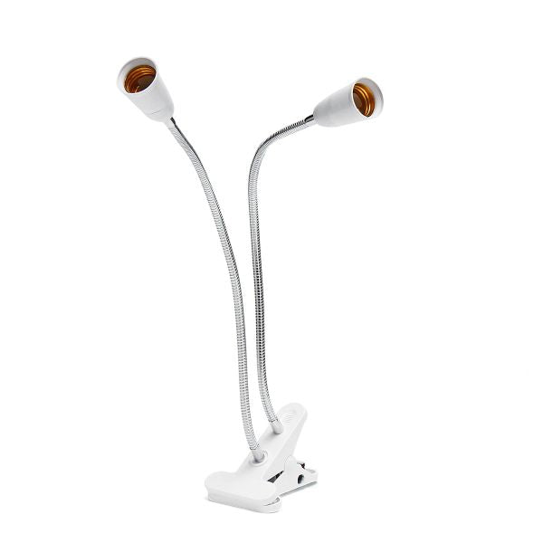 Double Heads Clip with Switch Extension Bulb Holder Socket for Led Grow Light