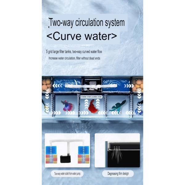 YEE fish tank with divider 50*16*12cm SET (Light)