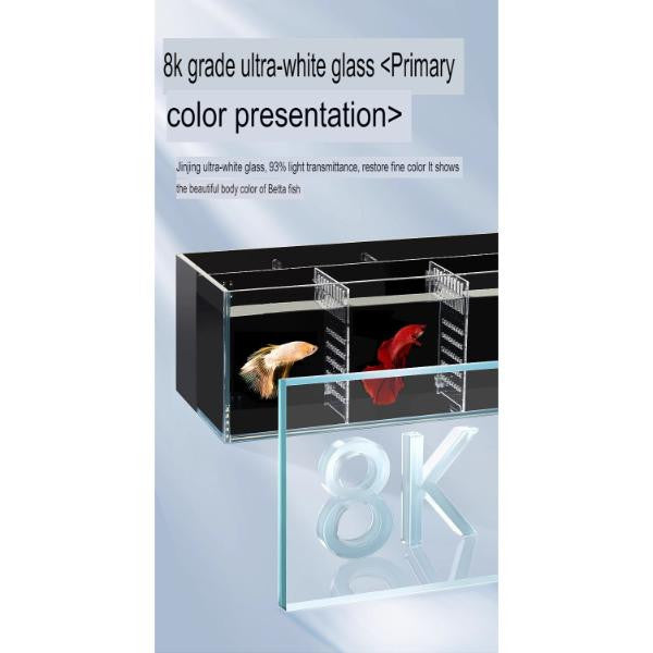 YEE fish tank with divider 50*16*12cm SET (Light)