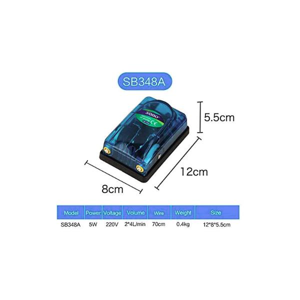 SOBO SB-348A Double Outlets Aquarium 5W Air Pump