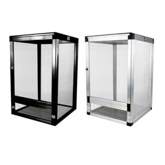 Black / Silver Aluminum Alloy Reptile Chameleon Enclosure Screen Cage - 90X45X45CM