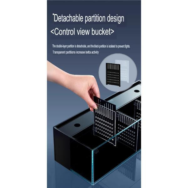 YEE fish tank with divider 50*16*12cm SET (Light)