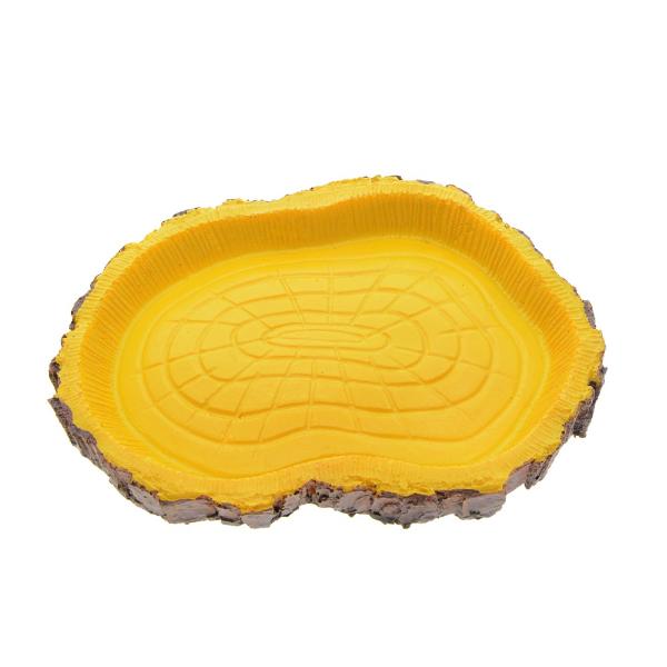Turtle Feeding Plate Climbing Reptile Wood Food Dish Bowl Turtle Gecko Water Feeder Plate Terrarium Decor Tortoise Feeder Bowl