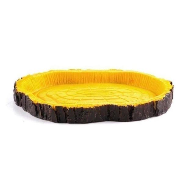 Turtle Feeding Plate Climbing Reptile Wood Food Dish Bowl Turtle Gecko Water Feeder Plate Terrarium Decor Tortoise Feeder Bowl