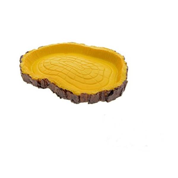 Turtle Feeding Plate Climbing Reptile Wood Food Dish Bowl Turtle Gecko Water Feeder Plate Terrarium Decor Tortoise Feeder Bowl
